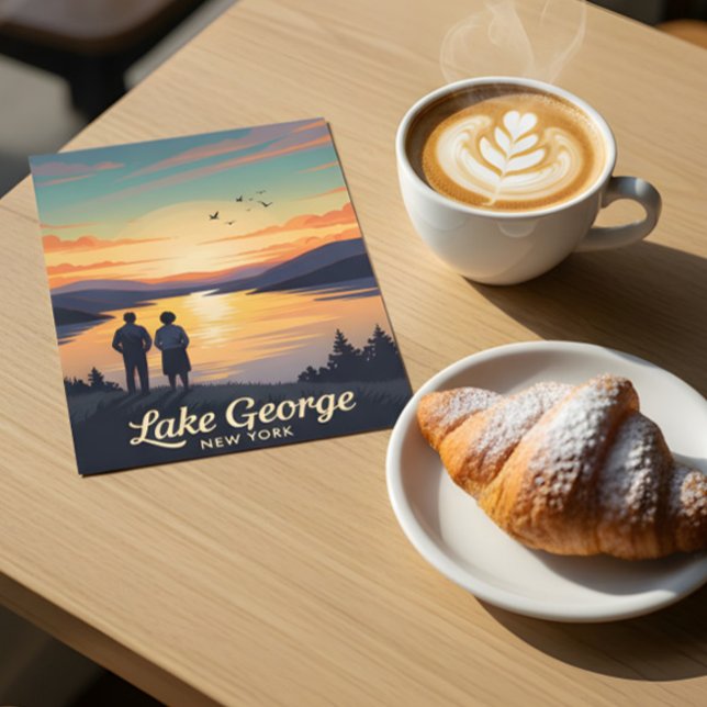 Postal Afiche de época del lago George New York (Subido por el creador)