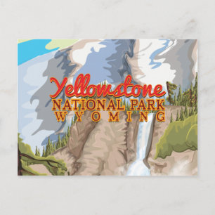 Postal Afiche de época del Parque Nacional Yellowstone