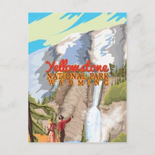 Postal Afiche de época del Parque Nacional Yellowstone