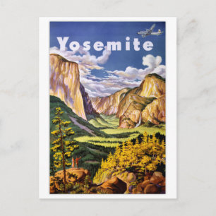 Postal Afiche de época del Parque Nacional Yosemite