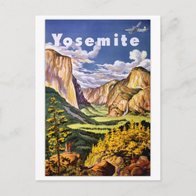 Postal Afiche de época del Parque Nacional Yosemite (Anverso)