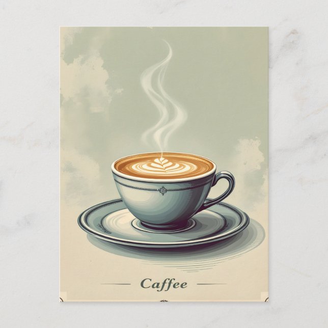 Postal Afiche de época para la cafetería (Anverso)