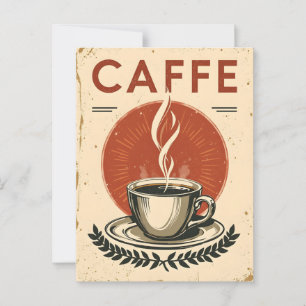 Postal Afiche de época para la cafetería