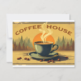 Postal Afiche de época para la cafetería