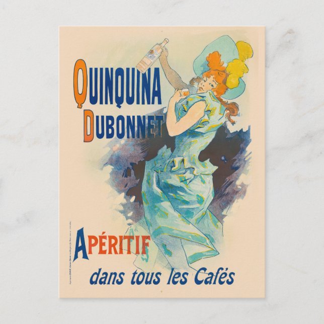 Postal Afiche de época Quinquina Dubonnet Apéritif 1895 (Anverso)