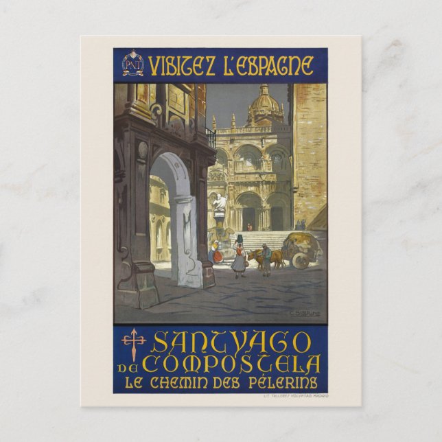 Postal Afiche de España Vintage de los años 1920 (Anverso)