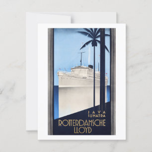 Postal Afiche de Java Sumatra Rotterdamsche Lloyd Vintage