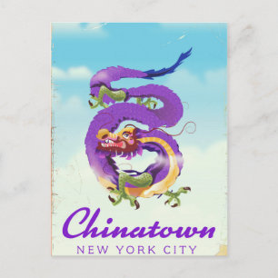 Postal Afiche de la ciudad de Nueva York de Chinatown