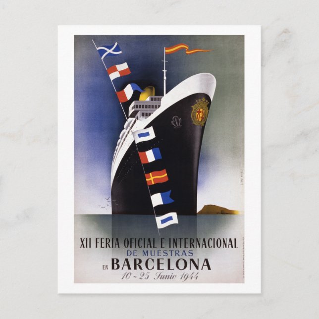 Postal Afiche de la cosecha de Barcelona España de 1944 (Anverso)