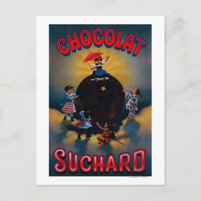 Postal Afiche de la cosecha de chocolate SuchardEuropa (Anverso)