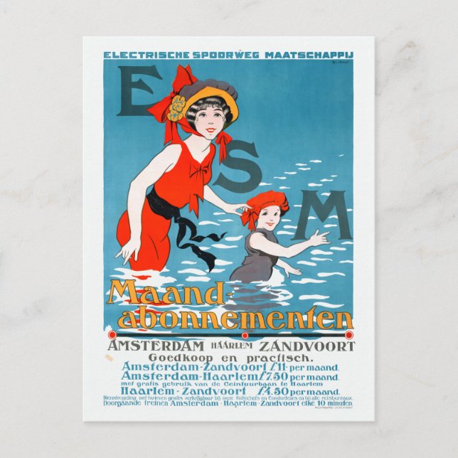 Postal Afiche de la cosecha de harlem del ESM de Amsterda (Anverso)