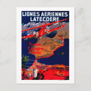 Postal Afiche de la cosecha de Lignes Aeriennes Latecoere
