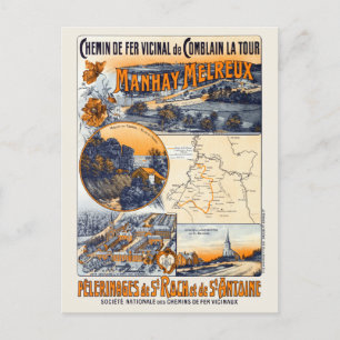 Postal Afiche de la cosecha de Manhay Melreux Bélgica de 