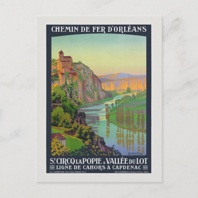 Postal Afiche de la cosecha de Saint-Cirq-Lapopie de 1914 (Anverso)
