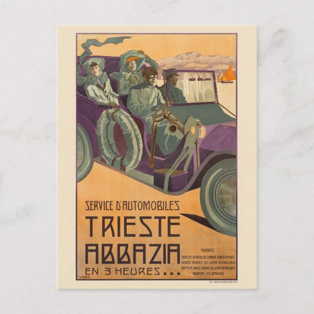 Postal Afiche de la cosecha de Trieste Abbazia Italy 1911 (Anverso)