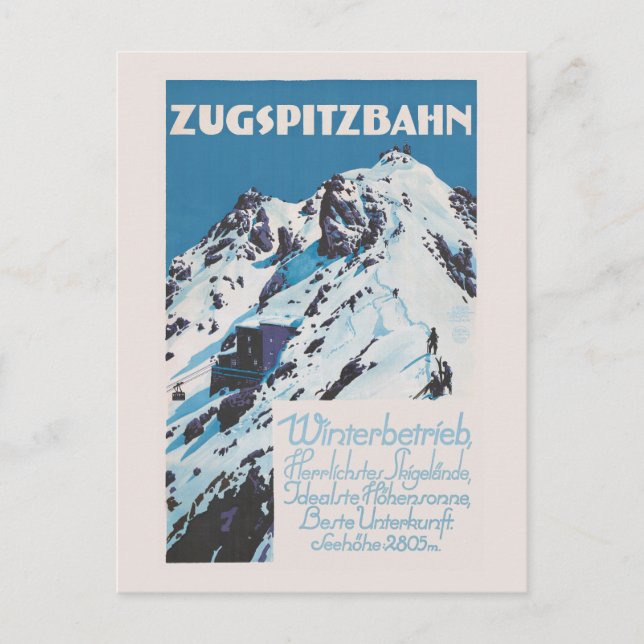 Postal Afiche de la cosecha de Zugspitzbahn de 1927 (Anverso)