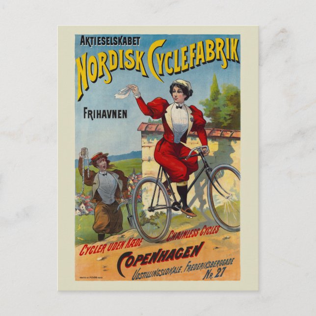 Postal Afiche de la cosecha neerlandesa Nordisk Cyclefabr (Anverso)
