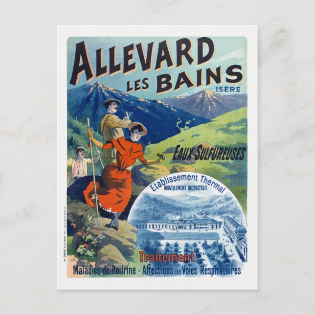 Postal Afiche de la época de Allevard les Bains France 18 (Anverso)