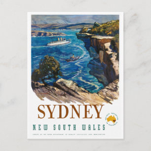 Postal Afiche de la época de Australia en Sydney restaura