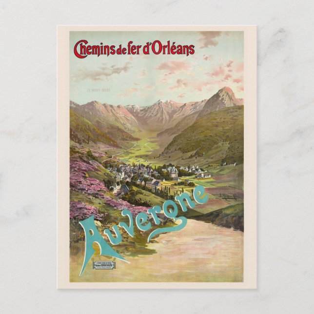 Postal Afiche de la época de Auvergne France 1898 (Anverso)