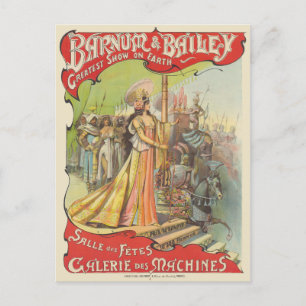 Postal Afiche de la época de Barnum & Bailey de 1901