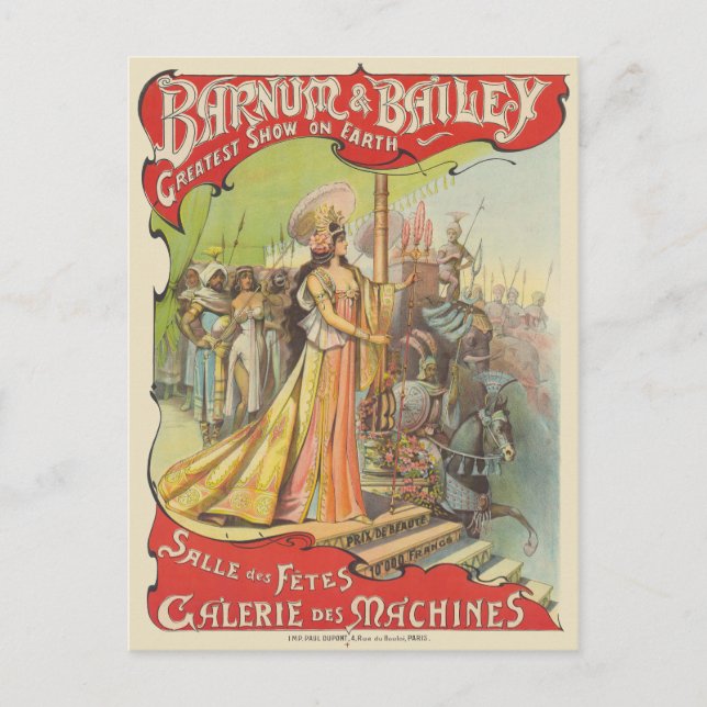 Postal Afiche de la época de Barnum & Bailey de 1901 (Anverso)