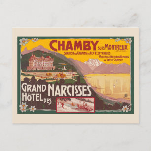 Postal Afiche de la época de Chamby sur Montreux aprox. 1