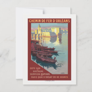 Postal Afiche de la época de Concarneau France 1919