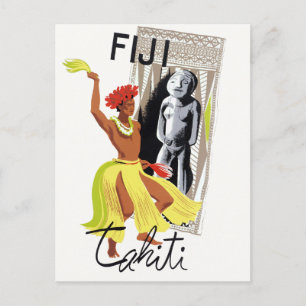 Postal Afiche de la época de Fiyi de Tahití