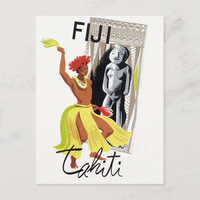 Postal Afiche de la época de Fiyi de Tahití (Anverso)