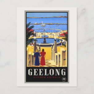 Postal Afiche de la época de Geelong Australia 1930