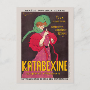 Postal Afiche de la época de Katabexine Remedy France de 
