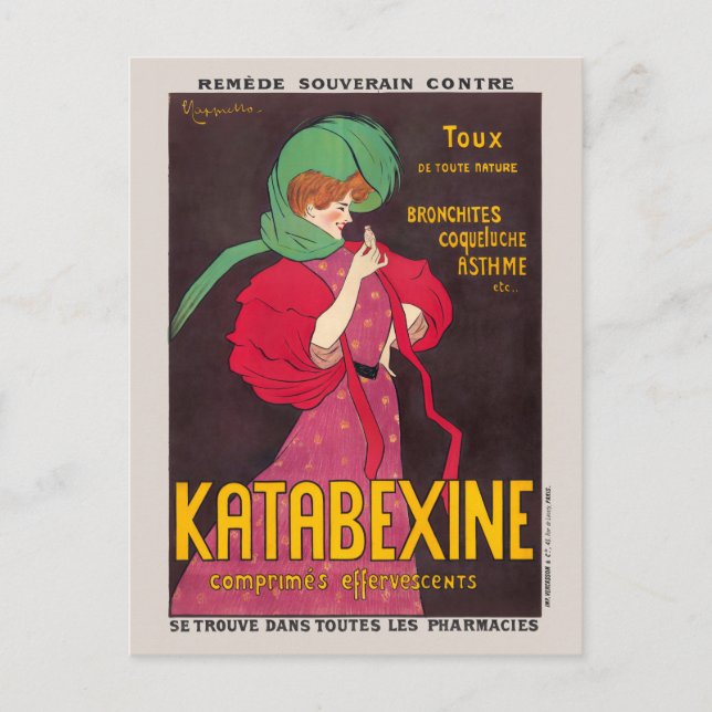 Postal Afiche de la época de Katabexine Remedy France de  (Anverso)