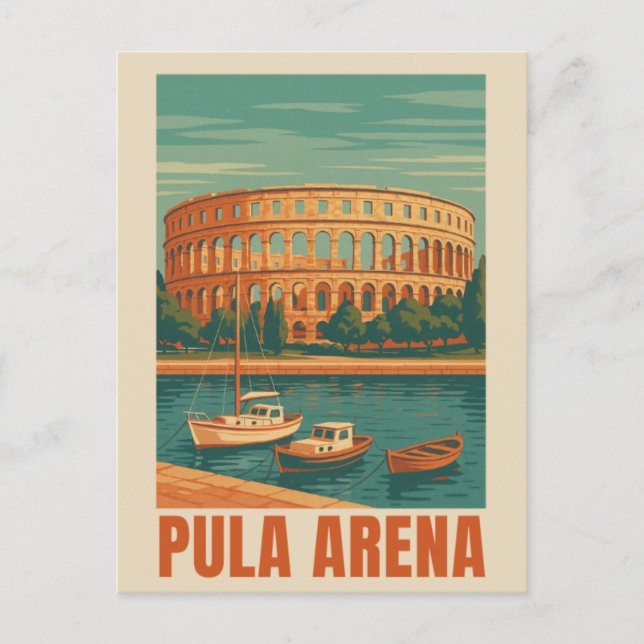 Postal Afiche de la época de la Arena Pula - Wal del anfi (Anverso)