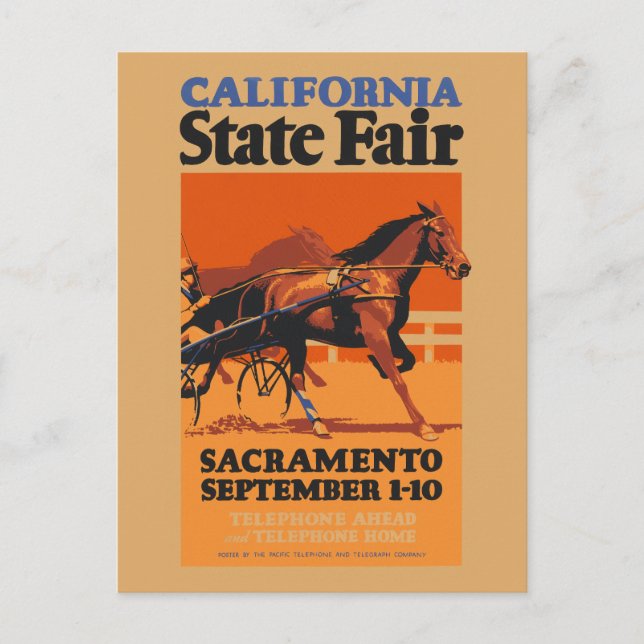 Postal Afiche de la época de la Feria Estatal de Californ (Anverso)