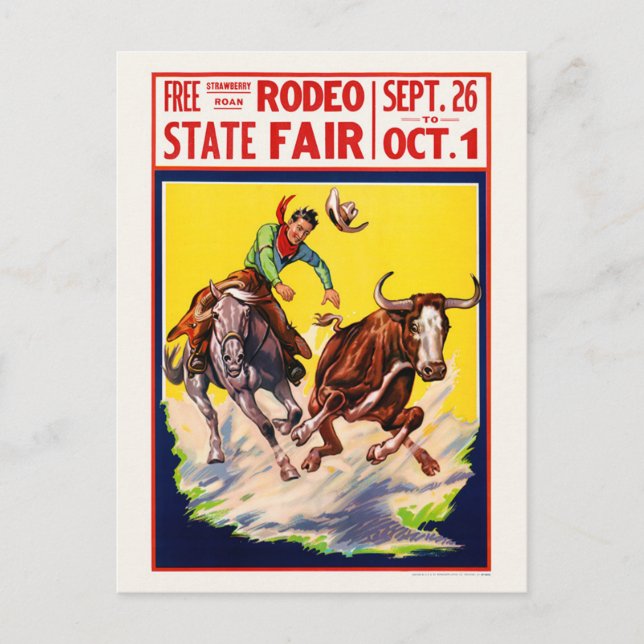 Postal Afiche de la época de la Feria Estatal de Rodea Es (Anverso)