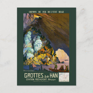 Postal Afiche de la época de la Grottes de Han de 1922