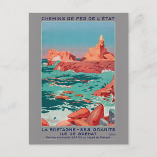 Postal Afiche de la época de la Ile de Bréhat France 1930