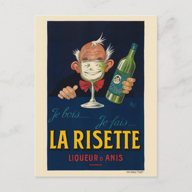 Postal Afiche de la época de La Risette France 1926 (Anverso)