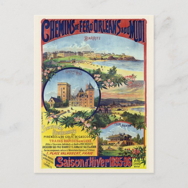 Postal Afiche de la época de la sartén d'hiver 1895/96 (Anverso)