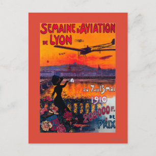 Postal Afiche de la época de la Semaine d' Aviation De Ly