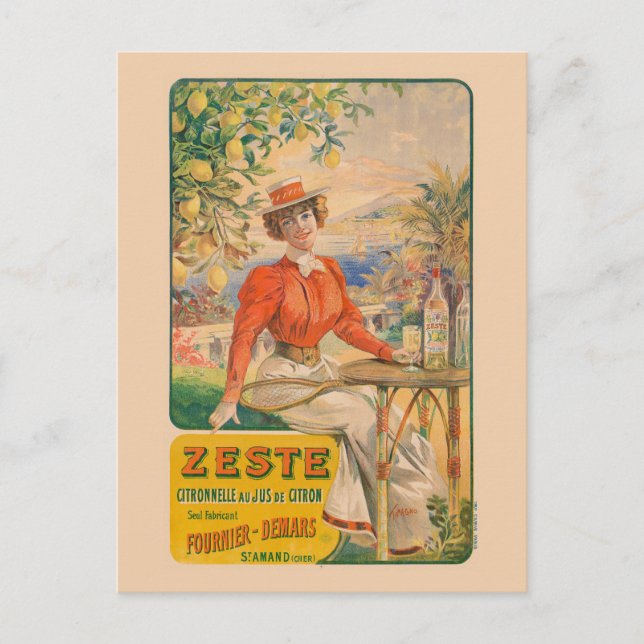 Postal Afiche de la época de la virgen de Zeste Citronnel (Anverso)