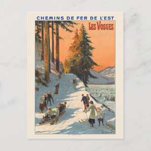 Postal Afiche de la época de Les Vosges France de 1912