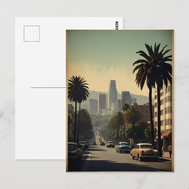 Postal Afiche de la época de Los Ángeles (Anverso / Reverso)