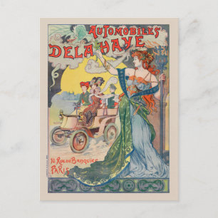 Postal Afiche de la época de los automóviles Delahaye Fra