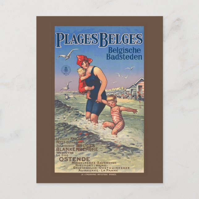 Postal Afiche de la época de los Belges de 1920 (Anverso)