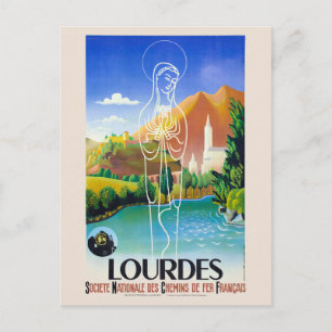 Postal Afiche de la época de Lourdes France 1939