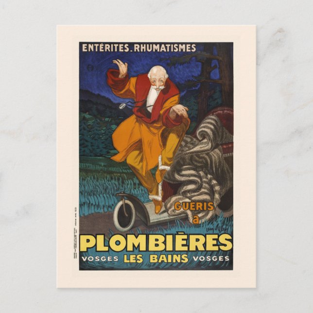 Postal Afiche de la época de Plombières les Bains 1931 (Anverso)