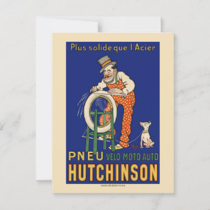 Postal Afiche de la época de Pneu Hutchinson en los años