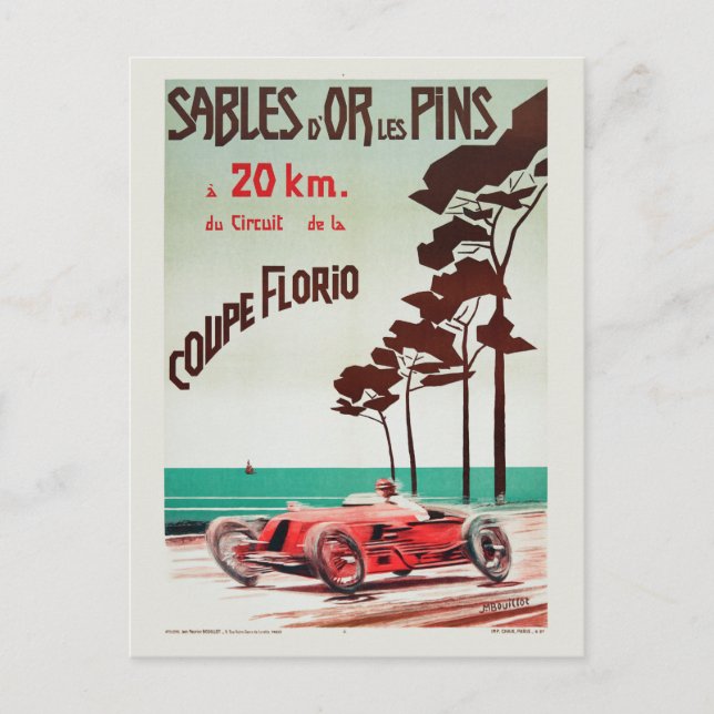 Postal Afiche de la época de Sables-d'Or-les-Pins Francia (Anverso)
